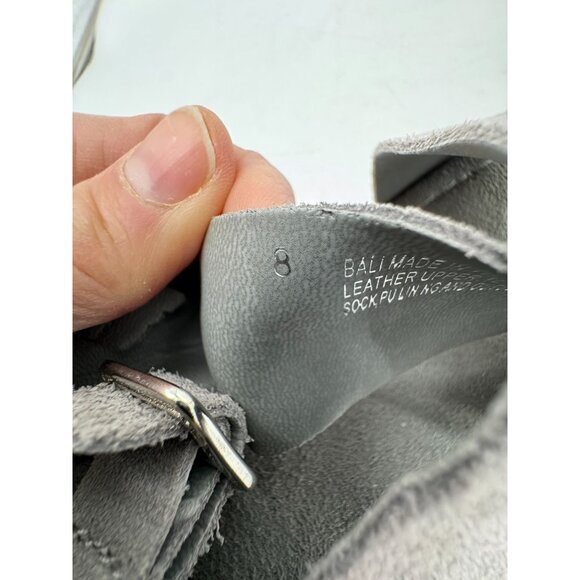 Steve Madden Womens Suede Platform Wedge Sandals Size 8 Grey Crisscross Strap - Picture 3 of 12